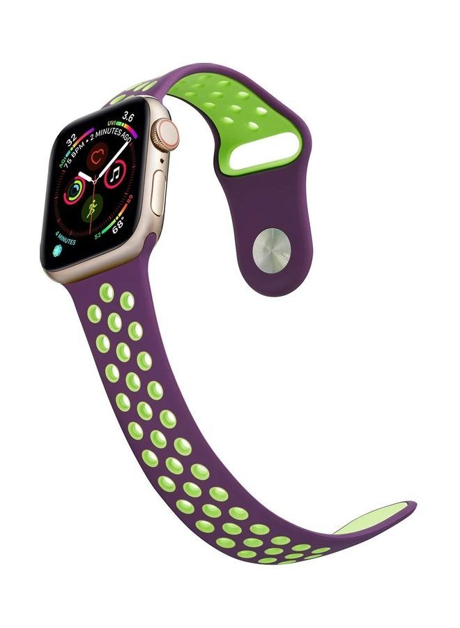 NIBEMINENT Replacement Band For Apple Watch 42/44 mm Purple/Green - Image 2