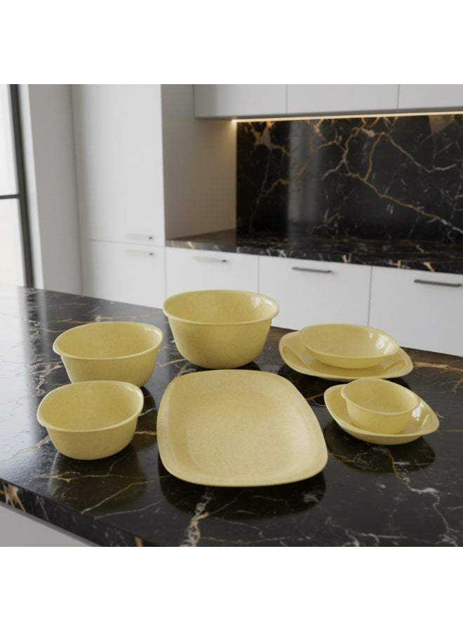 إيكو بلاست ايكو بلاست طقم عشاء ويف 33 قطعة اطباق واوعية متنوعة من البلاستيك الصحي الآمن للاستخدام الحراري في الميكروويف متعدد الاحجام والاشكال - كريمي - Image 4