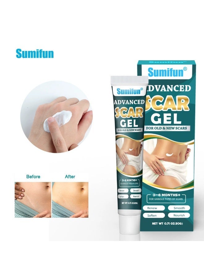 Sumifun 2026 New Formula​ Scar Gel Medical-Grade Silicone Fading Repair For Old & New Scars C-Section Scar Improve Scar Texture and Color Post-Surgery and Daily Scar Care 20g - Image 1
