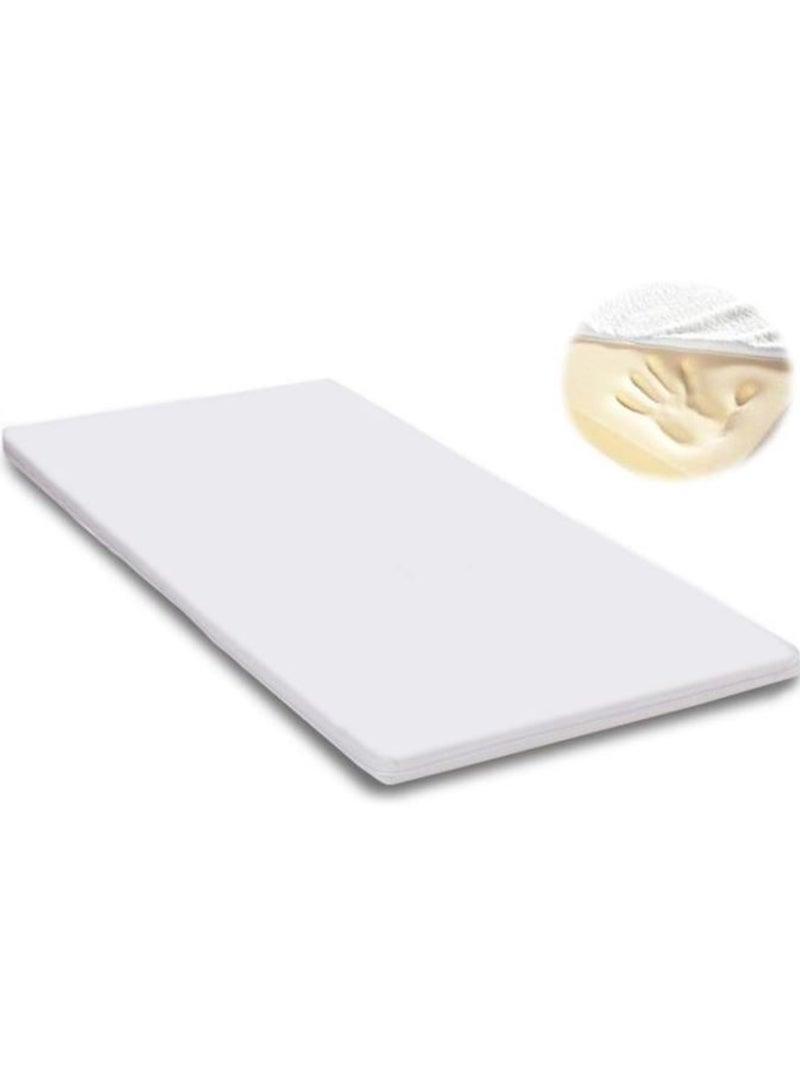 AL WADI FURNITURE AWF AL WADI FURNITURE 5cm Thick Luxury Soft Ventilated Visco Memory Foam Single Bed Mattress Topper,with Removable Belgium Jacquard Cotton Non-Slip Cover, Max Back Support - 90W x 190L cm  - Image 1