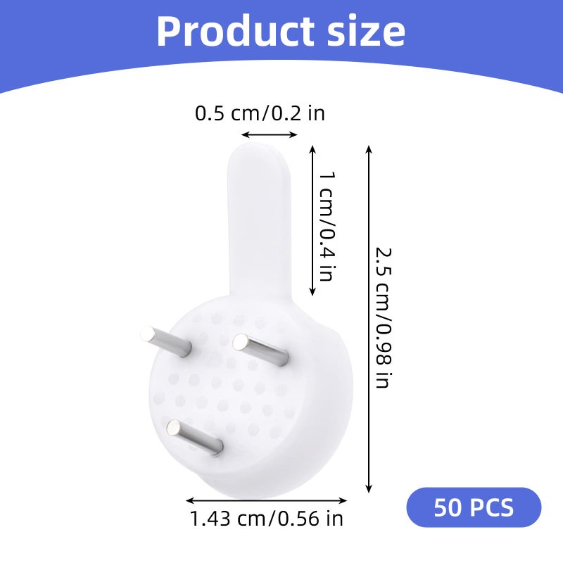 Trinkrittey 50 PCS Non-Mark Hook Plastic Non-Trace Wall Picture Hooks Hardwall Hanger Photo Frame Traceless Hook Invisible Concrete Nail Hard Wall Hook for Concrete Wall, Hardwall and Drywall - Image 2