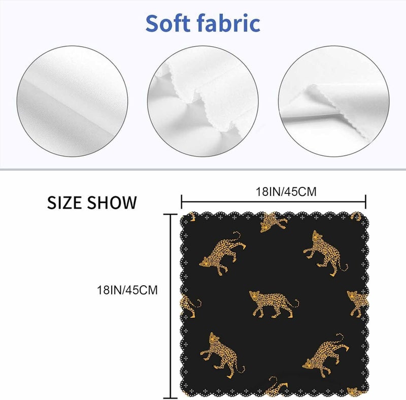 Yibeas Wild Leopard Cloth Napkins Set of 4 Soft African Animal Lively Jump Cartoon Fun Wildlife Repeat Polyester Dinner Square Napkin for Family Restaurant Weddings Parties 18 x 18 inch - Image 2