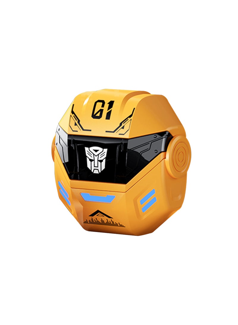 TRANSFORMERS TF-T36 TWS Bluetooth Earphones – Bluetooth 5.4, 10mm Drivers, Hi-Fi Sound, Noise-Canceling Mic, Long Battery Life – Yellow - Image 2