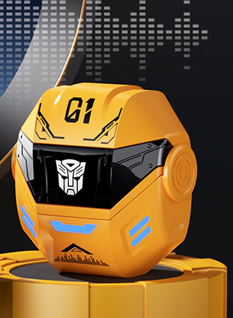 TRANSFORMERS TF-T36 TWS Bluetooth Earphones – Bluetooth 5.4, 10mm Drivers, Hi-Fi Sound, Noise-Canceling Mic, Long Battery Life – Yellow - Image 4