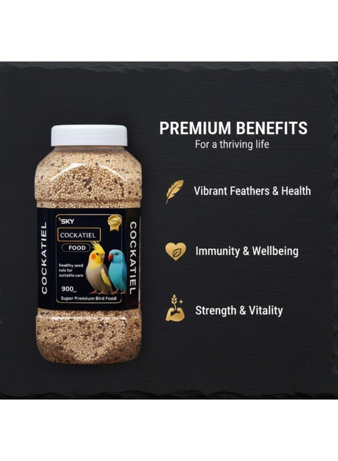 سكاي أكل عصافير كوكتيل ,سكاي طعام كوكاتيل بريميوم 900 جرام | خليط بذور فاخر ومتوازن لطيور الكروان | غني بالفيتامينات والمعادن لنمو صحي، ريش زاهي، ونشاط يومي - Image 3
