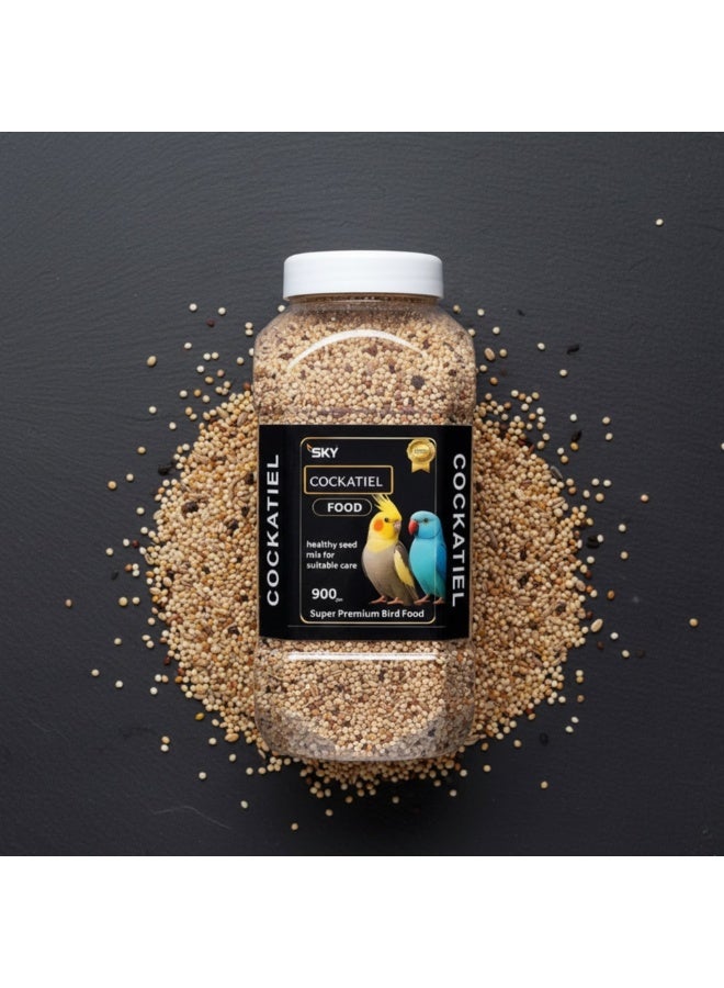 سكاي أكل عصافير كوكتيل ,سكاي طعام كوكاتيل بريميوم 900 جرام | خليط بذور فاخر ومتوازن لطيور الكروان | غني بالفيتامينات والمعادن لنمو صحي، ريش زاهي، ونشاط يومي - Image 2