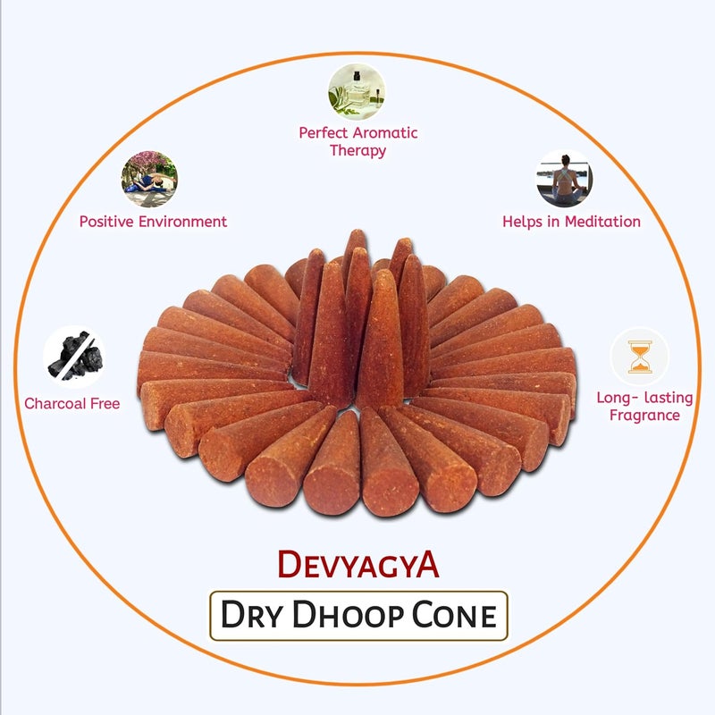 Devyagya Mysore Chandan Dhoop Cones Charcoal Free Mysore Chandan Cone Chandan Dhoop 250G Sandalwood Long Lasting Fragrance for Home Office and Meditation Large Pack Offer Applicable - Image 3