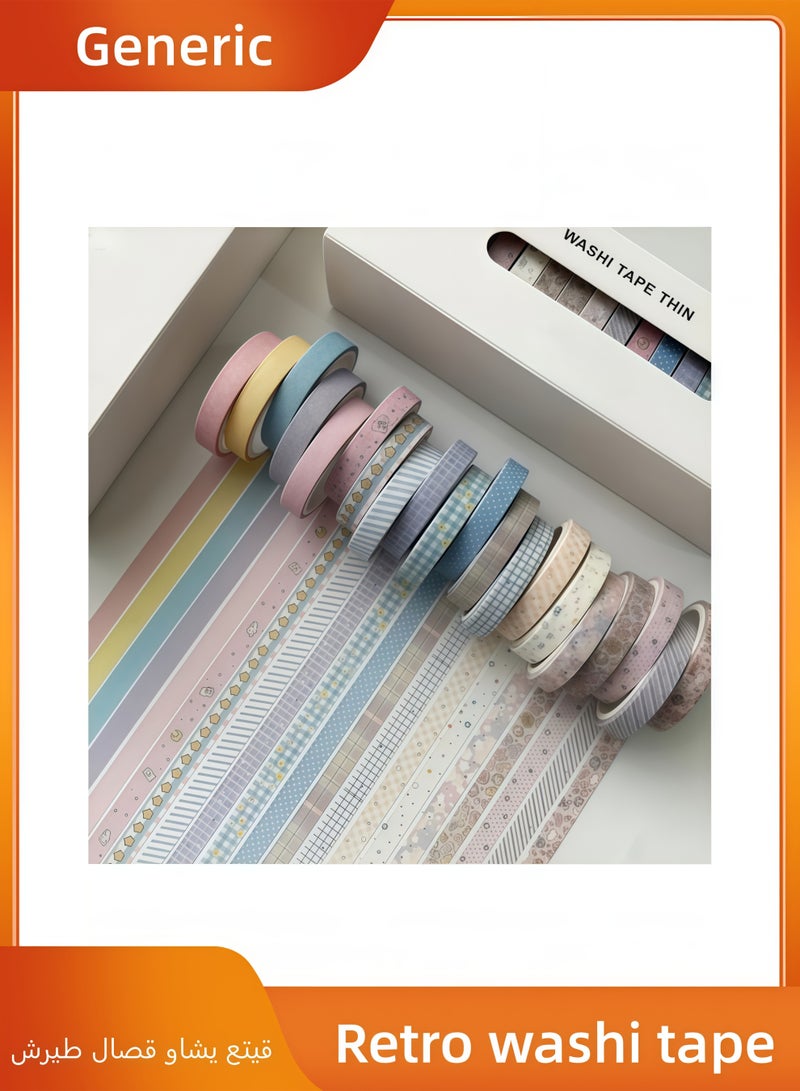 20 Rolls Combination Package Journal Thin Tape Retro Washi Tape Ancient Style Diary Tape Creative Decoration DIY Student - Image 1