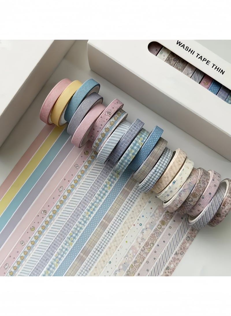 20 Rolls Combination Package Journal Thin Tape Retro Washi Tape Ancient Style Diary Tape Creative Decoration DIY Student - Image 2