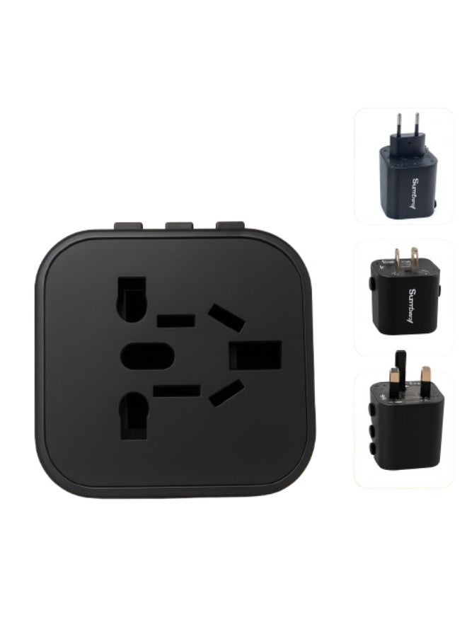 Smartbarry Smartberry AC01 Universal Travel Adapter | All-in-One Worldwide Power Converter with AUS, EU, US, UK Plugs | Dual USB Charging Port - Image 1