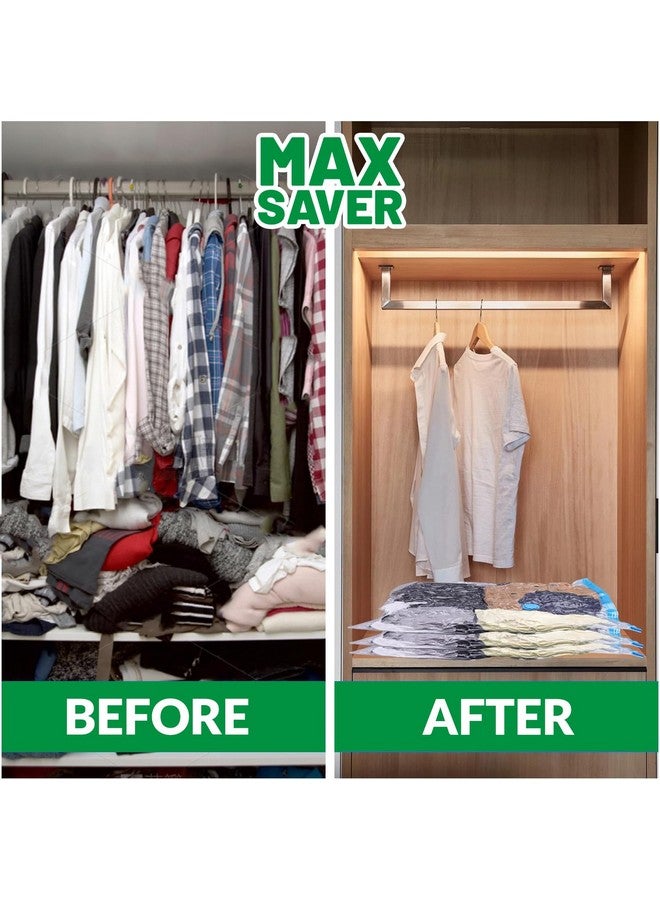 Max Saver Max Saver Polyethylene 5 Large Vacuum Bags for Travel, Space Saver Bags Compression Storage Bags for Clothes, Bedding, Pillows, Blankets Storage Vacuum Sealer Bags for Clothes Storage, Transparent - Image 2