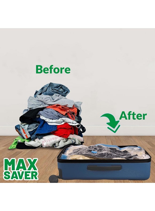 Max Saver Max Saver Polyethylene 5 Large Vacuum Bags for Travel, Space Saver Bags Compression Storage Bags for Clothes, Bedding, Pillows, Blankets Storage Vacuum Sealer Bags for Clothes Storage, Transparent - Image 3
