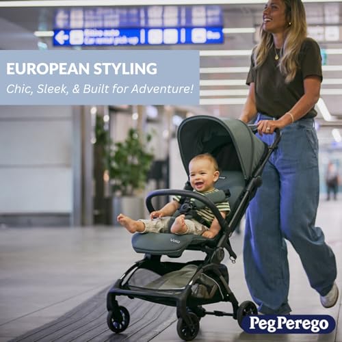 Peg Perego Volo, Ultra Lightweight Carry On Compliant Travel Stroller, Adjustable Features & Reclining Seat - Designed for Everyday Comfort from Newborn to 50lbs, Misty Beige (Light Greige) - Image 2