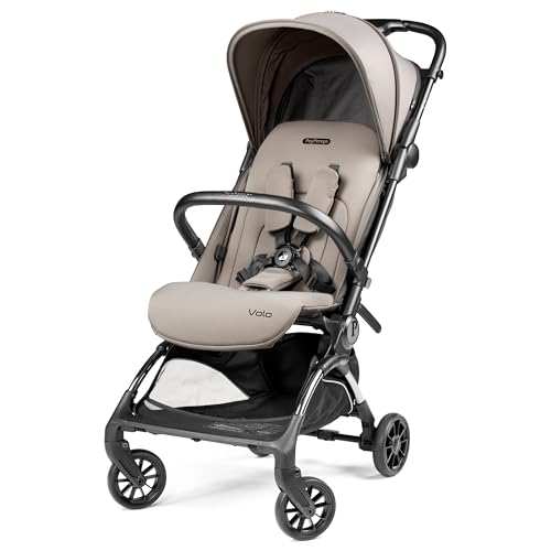 Peg Perego Volo, Ultra Lightweight Carry On Compliant Travel Stroller, Adjustable Features & Reclining Seat - Designed for Everyday Comfort from Newborn to 50lbs, Misty Beige (Light Greige) - Image 1