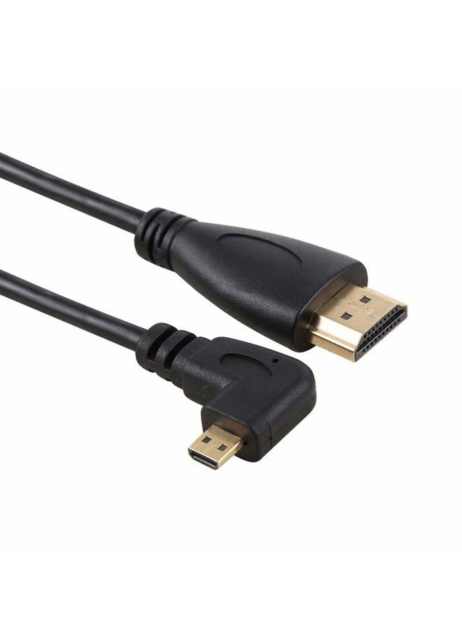 Chenyang Stretch Spring Left & Right Angled 90 Degree Micro HDMI to HDMI Male HDTV Cable for Cell Phone & Tablet & Camera (Right Angled) - Image 3