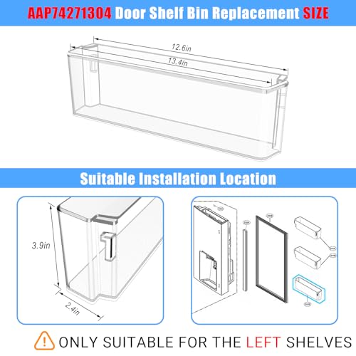 ALVAR UPGRADED AAP74271304 Refrigerator Door Bin Compatible with LG Refrigerator Door Shelf Replacement LRMDS3006S LRMDC2306D LRMDC2306S LRMVC2306D Door Bin Shelf LG Refrigerator Parts Door Basket - Image 3