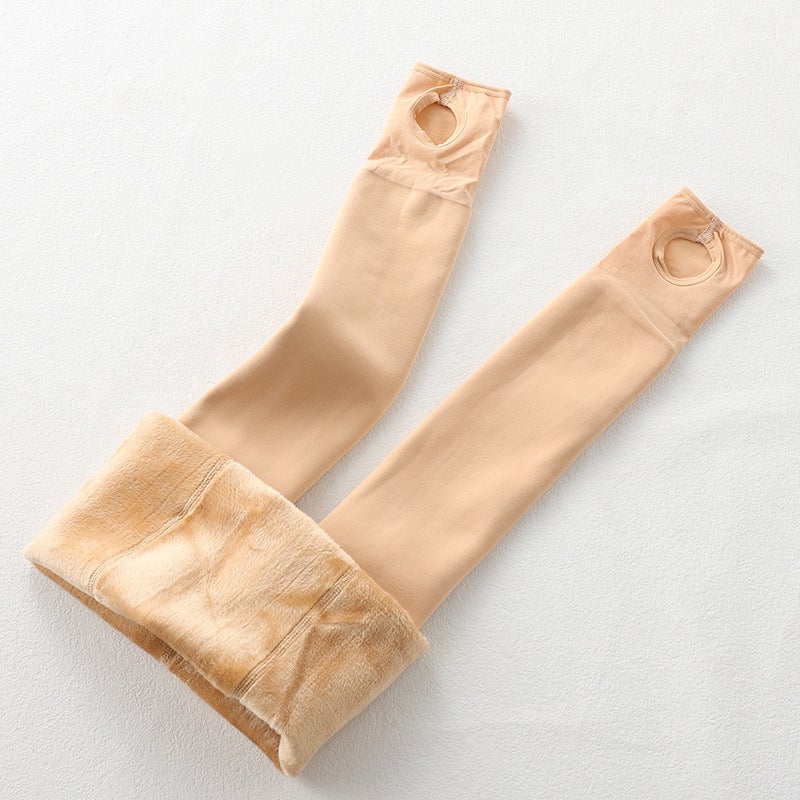 Girls' Pantyhose Fleece-Lined Thickened Leggings Outer Wear Children'S Dance Socks White Practice Baby'S Hooked Socks - Image 1