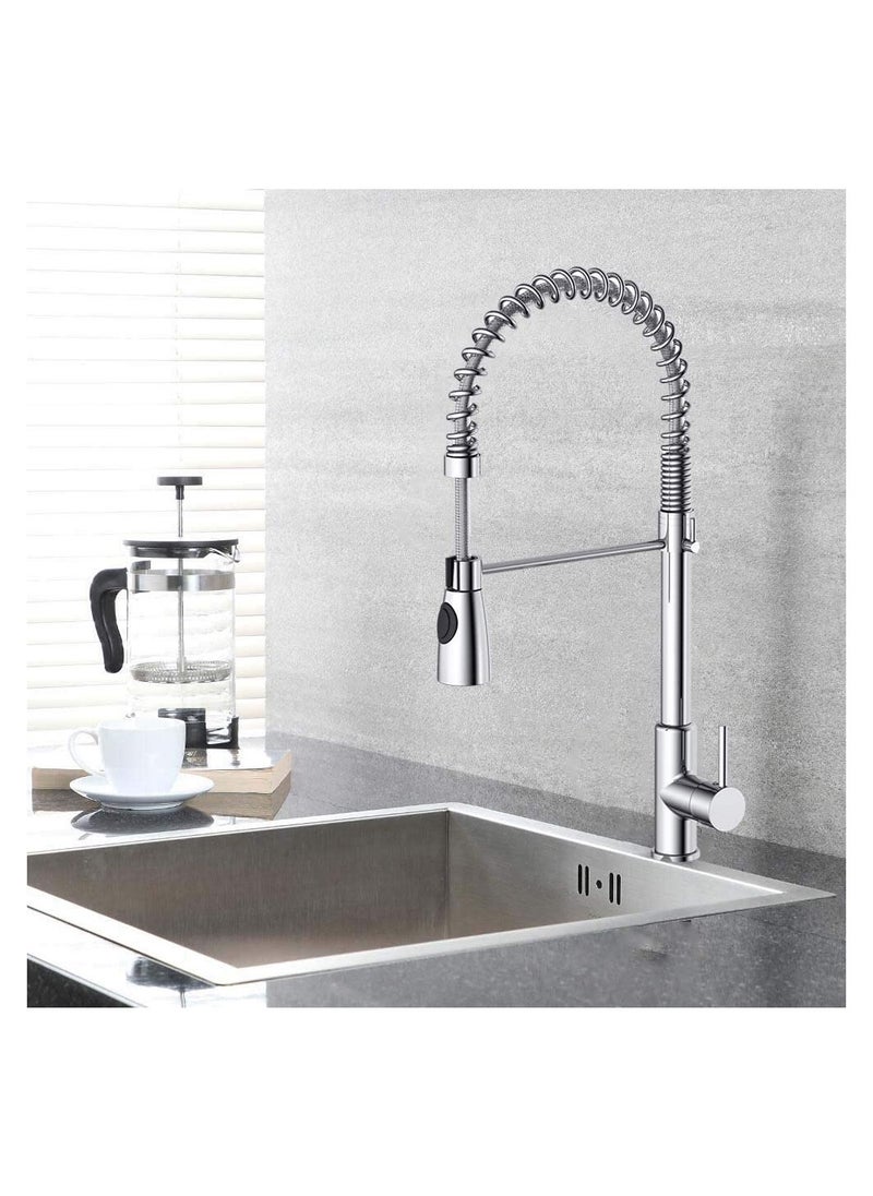 HESANIT HESANIT Kitchen Faucet Mixer With Dual Function Pullout Sprayer Chrome - 6831C  - Image 2