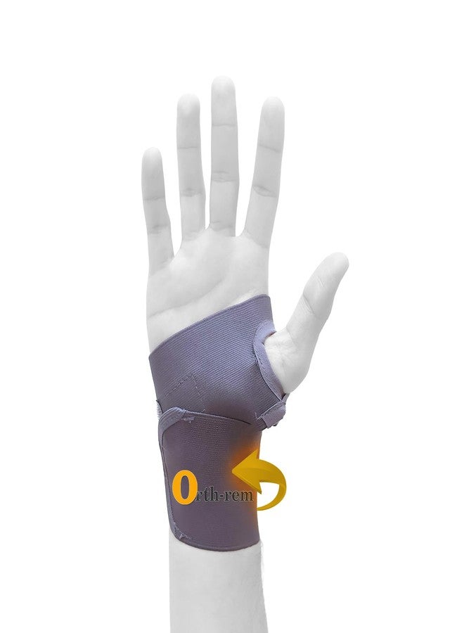 Orth-rem Wrist Band for Pain Relief with Thumb Loop Strap | Wrist Support Brace for Right and Left Hand | Carpal Tunnel Syndrome Wrist Support Band | For both Men & Women - One Size (Gray, Universal) - Image 1