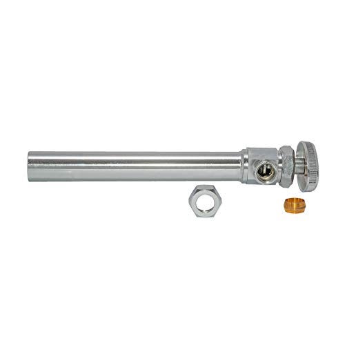 Eastman Multi-Turn Angle Stop Valve with Extension, 1/2 Inch Sweat x 3/8 Inch OD Compression, Chrome Plated, 04182LF - Image 2