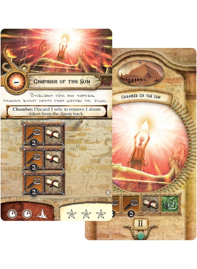 Asmodee Elder Sign Omens of the Pharaoh Board Game EXPANSION - Egyptian Adventure! Cooperative Horror Mystery Game, Ages 14+, 1-8 Players, 1-2 Hour Playtime, Made by Fantasy Flight Games - Image 1