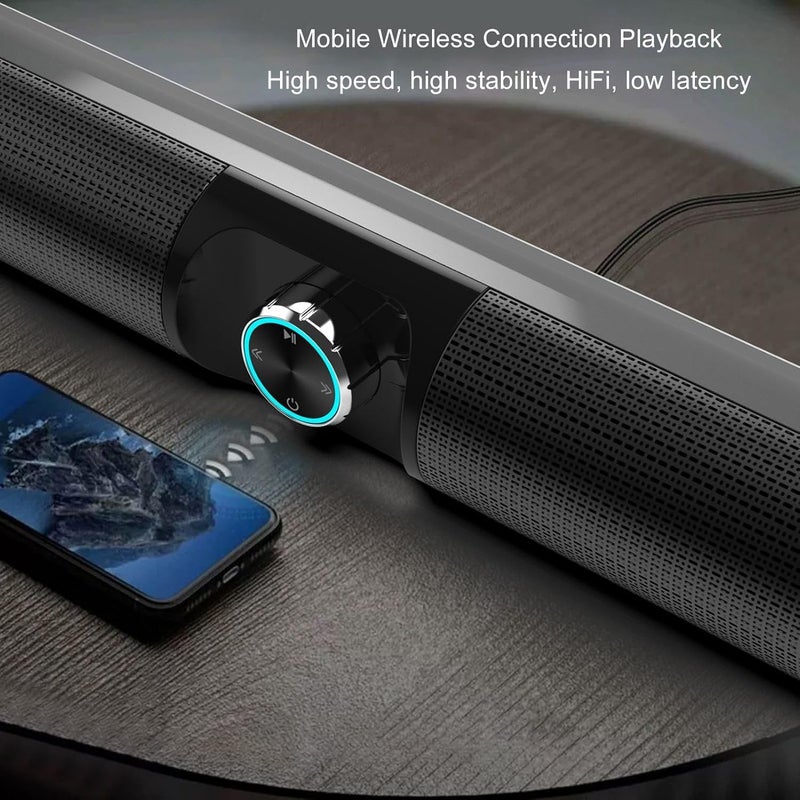 Bluetooth Sound Bar for TV, Bluetooth 5.3 Sound Bar Speaker with Immersive Sound Experience, RGB Ambient Light, Versatile Sound Modes with Wide Compatibility for Home Theater TV PC - Image 2