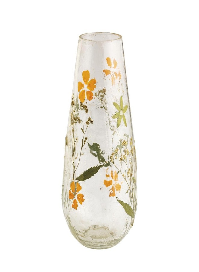 Mud Pie Glass Pressed Flower Bud Vase