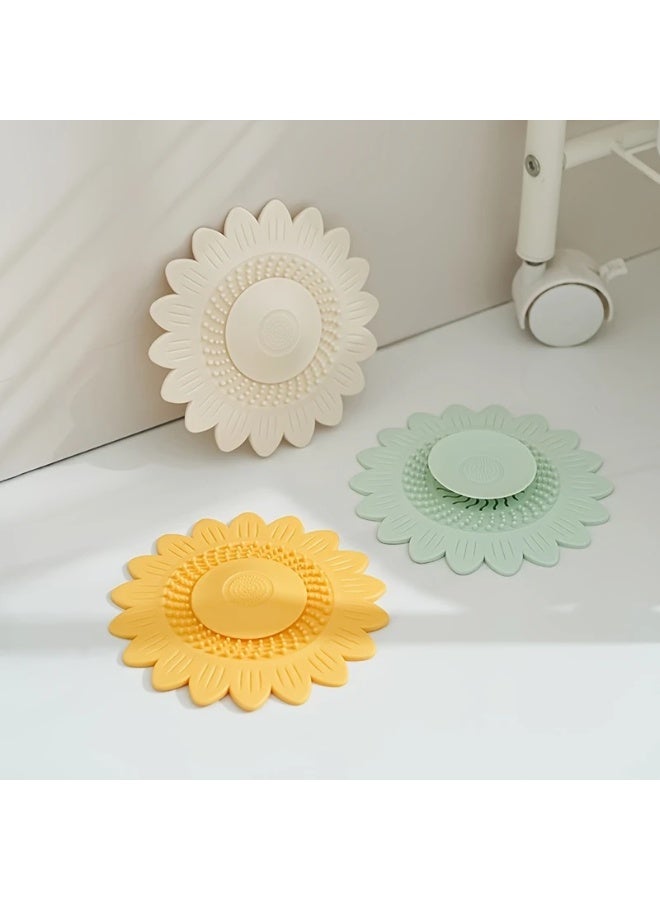 Goolsky 3pcs of Sewage Floor Drain Deodorizers, Toilet Hair Filter Screen, Bathroom Sink, Hair-Proof Floor Drain Cover  - Image 1