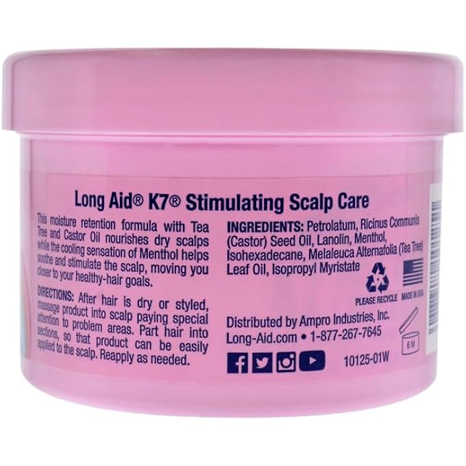 Long Aid LONG-AID K7 STIMULATING SCALP CARE - 8 OZ CONDITIONER - Image 2