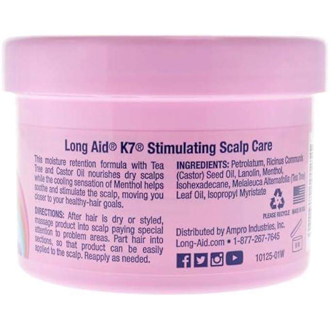 Long Aid LONG-AID K7 STIMULATING SCALP CARE - 8 OZ CONDITIONER - Image 3