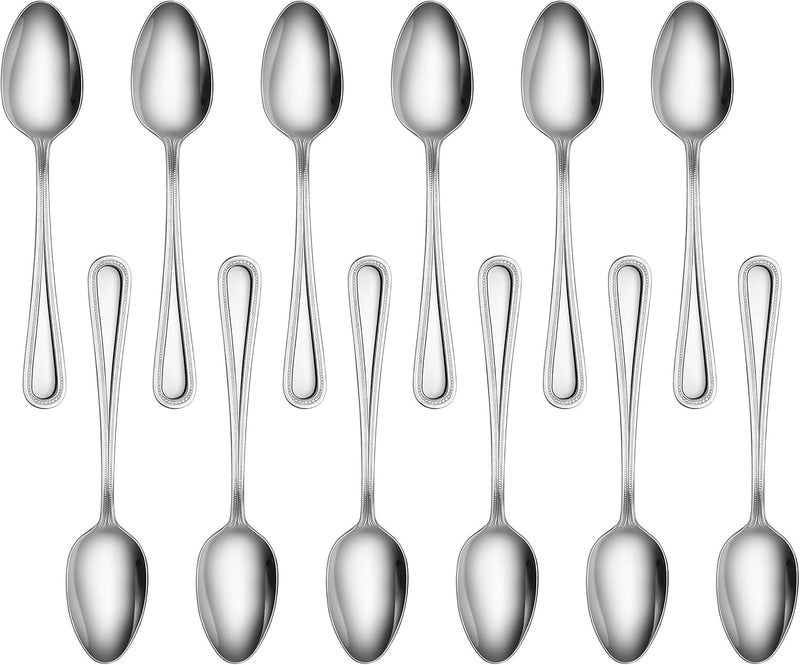 New Star Foodservice 58581 Steel Bead Pattern Serving Spoon 78Inch Set of 12