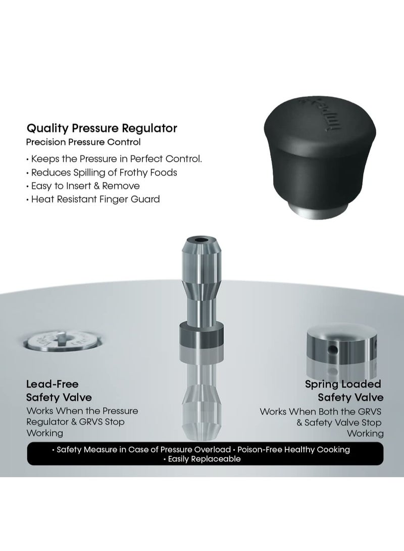Impex 3 Litres Stainless Steel Pressure Cookers Induction Base, SS Pressure Cookers with High Grade Stainless Steel, Food Grade Interior, Healthy Cooking, 5 Years Warranty (3 Litres - SS Cooker) - Image 2