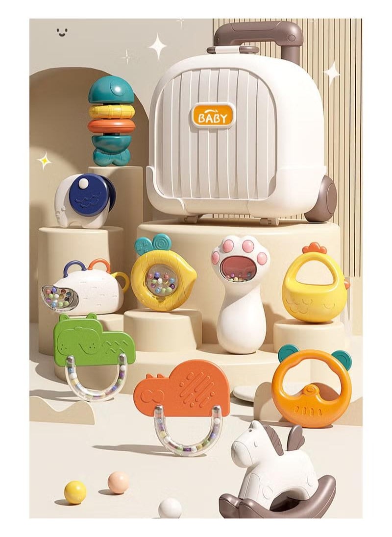XiuWoo 11 Pack Baby Chew Teether Toy Set for Baby Grasping Rattles Baby Teether Gift Set  - Image 3