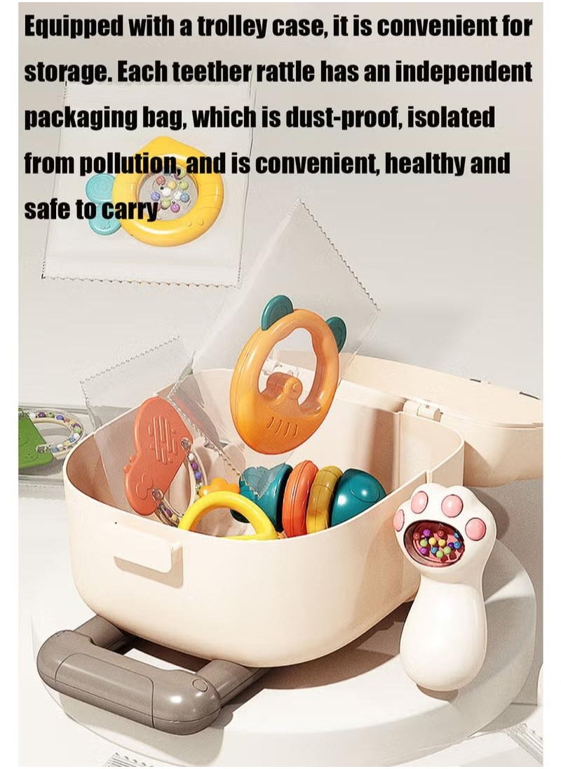 XiuWoo 11 Pack Baby Chew Teether Toy Set for Baby Grasping Rattles Baby Teether Gift Set  - Image 5