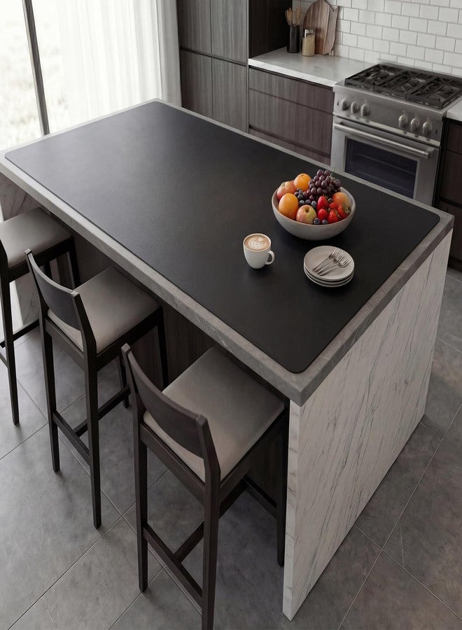 Gantok Extra Large Silicone Mats for Kitchen Counter, Heat Resistant Mat, Nonslip Kitchen Countertop Protector Mat, Cuttable Counter Protector Mats for Island Workbench(47.3''x23.6''Black) - Image 1