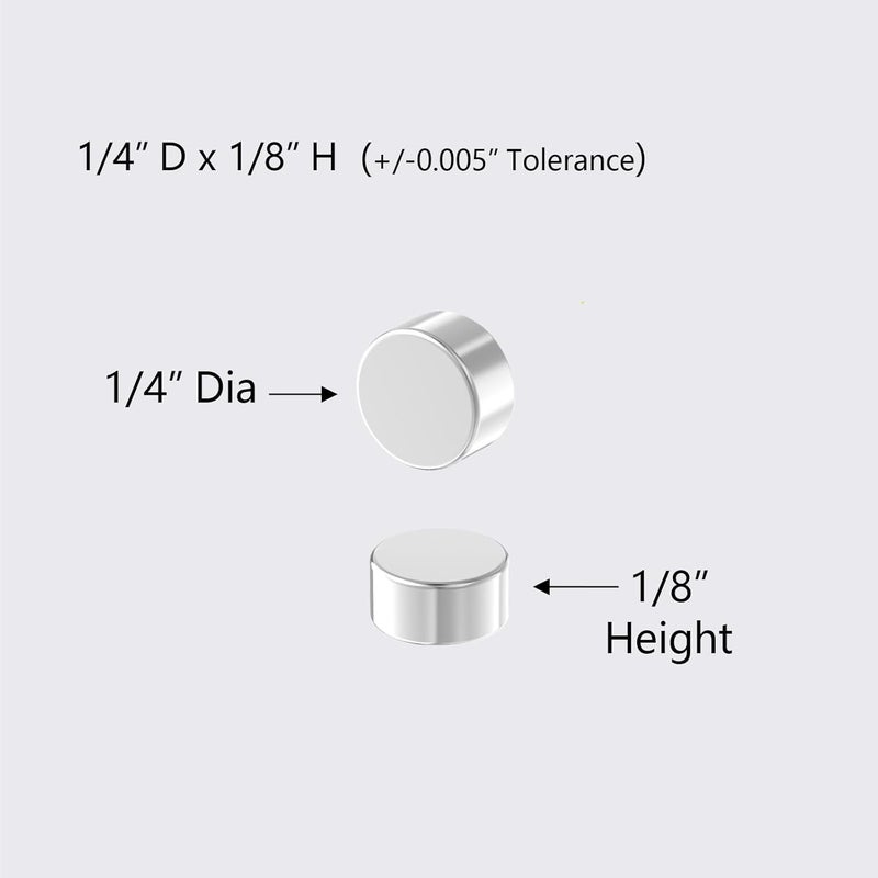 N52-1/4" D x 1/8" H - 120 عبوة، مغناطيسات أرضية نادرة صغيرة قوية، مغناطيسات قرص نيوديميوم فائقة القوة صغيرة للثلاجة، للأعمال اليدوية، للبناء، للعلم، للحرف، للمكتب، مغناطيس 0.25x0.125 بوصة - Image 4