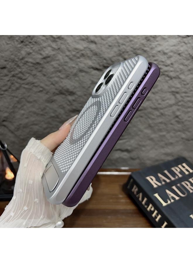 اس-توب حافظة لهاتف iPhone 15 Pro Max Honeycomb Cooling MagSafe مع حامل غير مرئي - Image 4