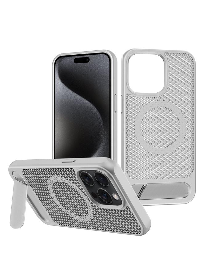 اس-توب حافظة لهاتف iPhone 15 Pro Max Honeycomb Cooling MagSafe مع حامل غير مرئي - Image 1