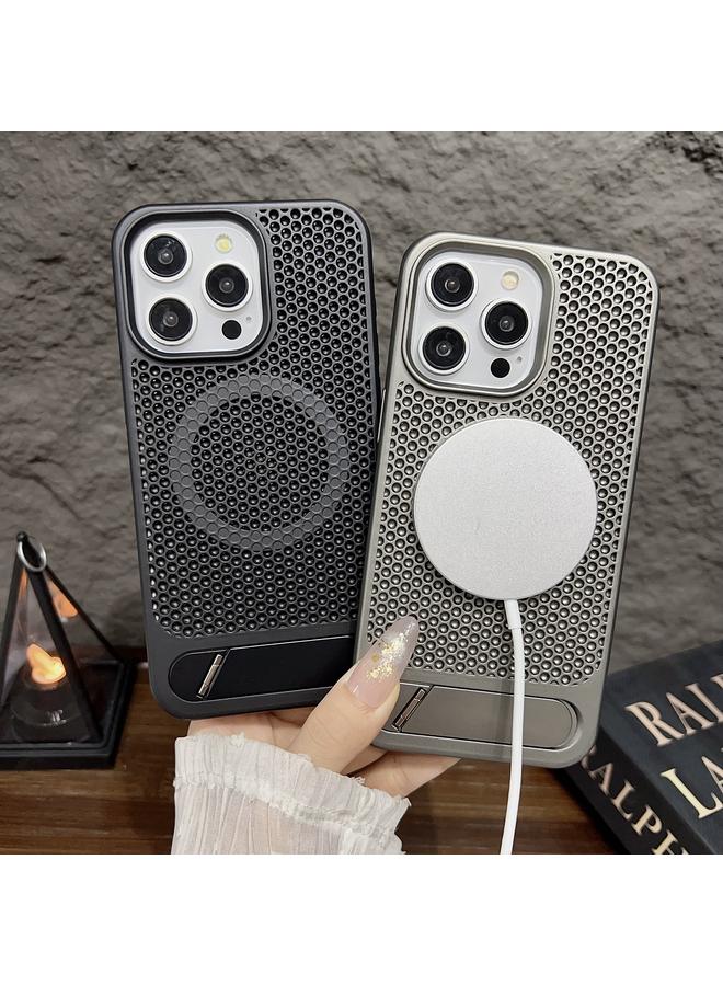 اس-توب حافظة لهاتف iPhone 15 Pro Max Honeycomb Cooling MagSafe مع حامل غير مرئي - Image 2