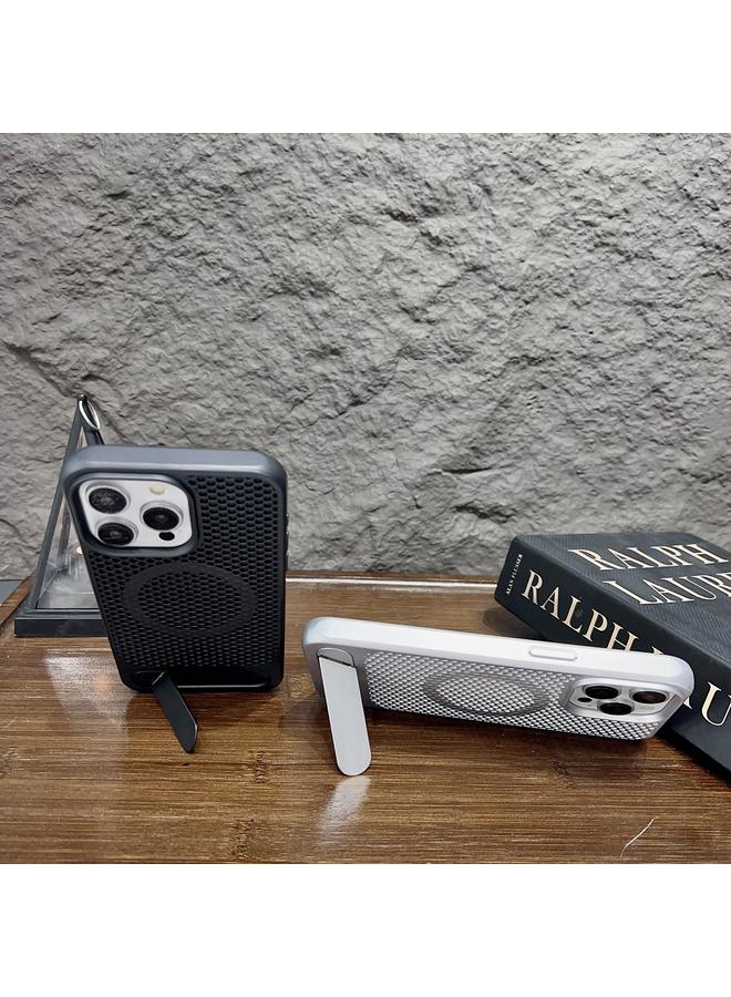 اس-توب حافظة لهاتف iPhone 15 Pro Max Honeycomb Cooling MagSafe مع حامل غير مرئي - Image 3