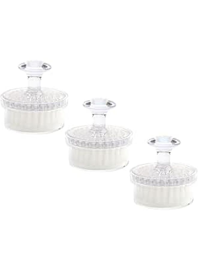 3pcs Manual Face Cleansing Brush Set With Lids Soft Bristle For Deep Cleaning Sensitive Skin - Image 1