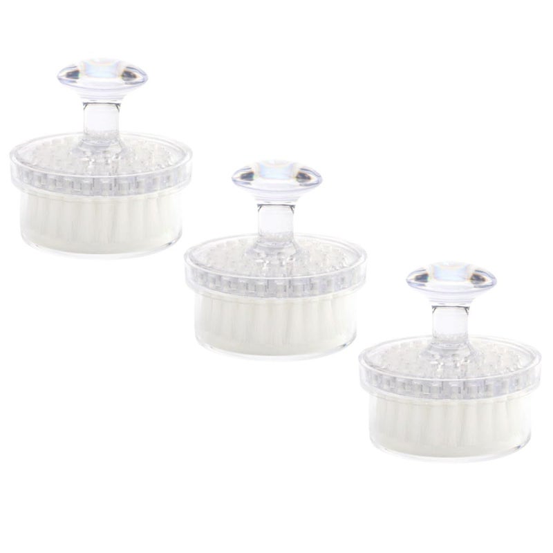 3pcs Manual Face Cleansing Brush Set With Lids Soft Bristle For Deep Cleaning Sensitive Skin - Image 2