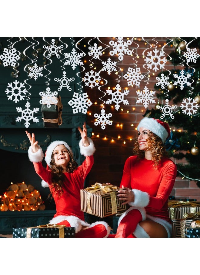GOER GOER 36 Pcs Snowflake Hanging Swirls for New Year Christmas Winter Party Decorations  - Image 5