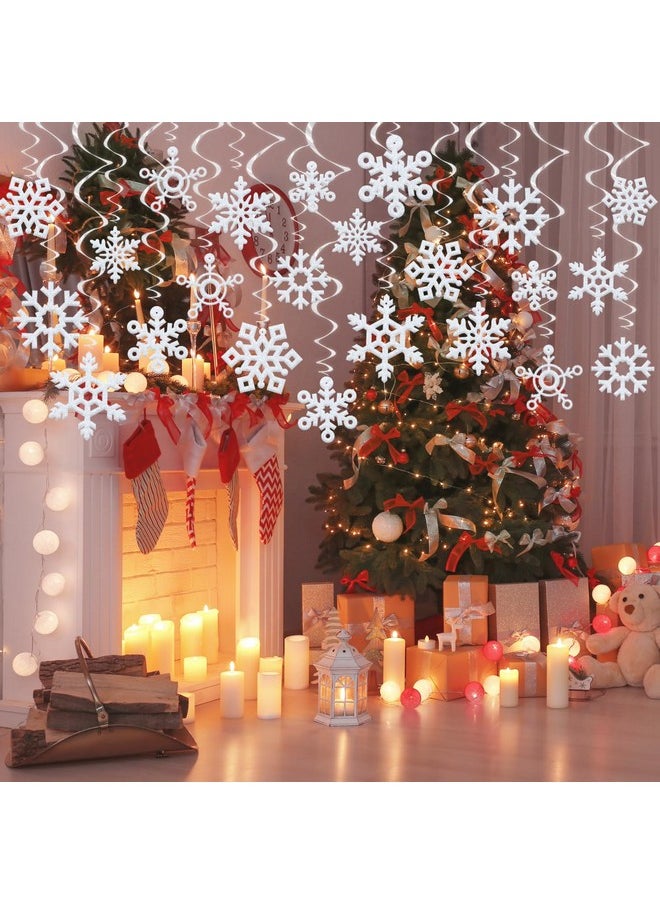 GOER GOER 36 Pcs Snowflake Hanging Swirls for New Year Christmas Winter Party Decorations  - Image 4
