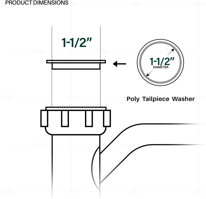 HIGHCRAFT 1-1/2" Poly Tailpiece Washer, 10 Pack - Image 3