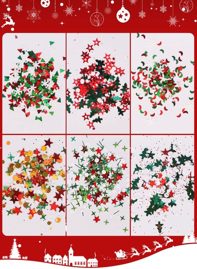 EBANKU Christmas Nail Art Sequins EBANKU 3D Holographic Snowflake Star Holiday Nail Glitters Flakes, Colorful Sparkly Confetti Glitter for DIY Design Face Body Makeup Christmas Decorations - Image 4