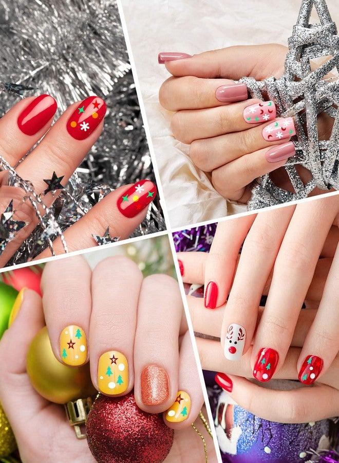 EBANKU Christmas Nail Art Sequins EBANKU 3D Holographic Snowflake Star Holiday Nail Glitters Flakes, Colorful Sparkly Confetti Glitter for DIY Design Face Body Makeup Christmas Decorations - Image 3