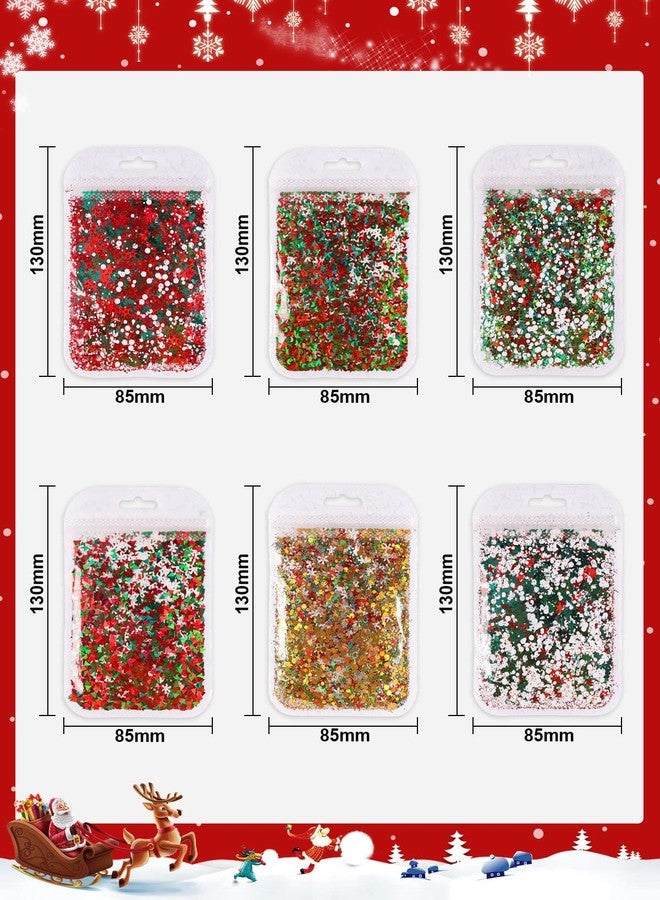EBANKU Christmas Nail Art Sequins EBANKU 3D Holographic Snowflake Star Holiday Nail Glitters Flakes, Colorful Sparkly Confetti Glitter for DIY Design Face Body Makeup Christmas Decorations - Image 5