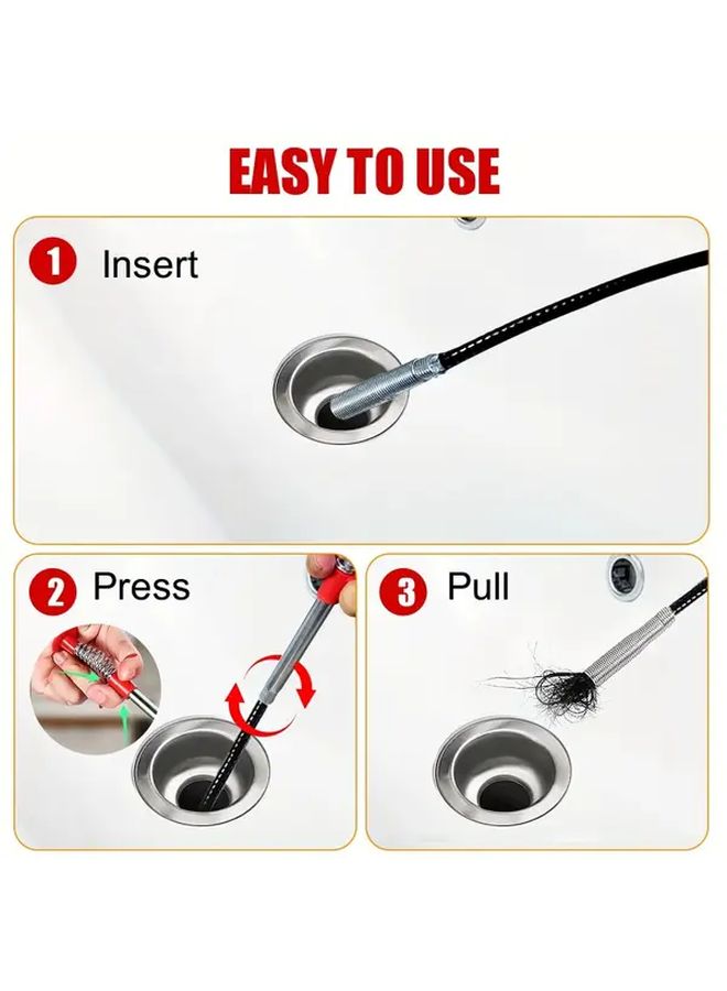 1pc Flexible Drain Clog Remover Tool With 4 Tooth Claw For Sink Toilet Tub - Image 5