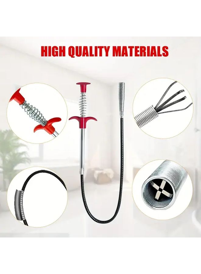 1pc Flexible Drain Clog Remover Tool With 4 Tooth Claw For Sink Toilet Tub - Image 2